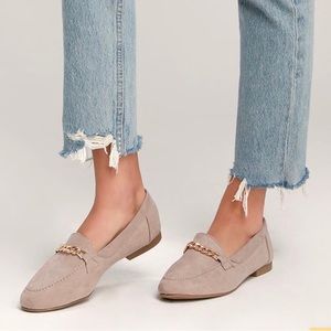 Molly Lynn 2 Taupe Suede Loafer Flats